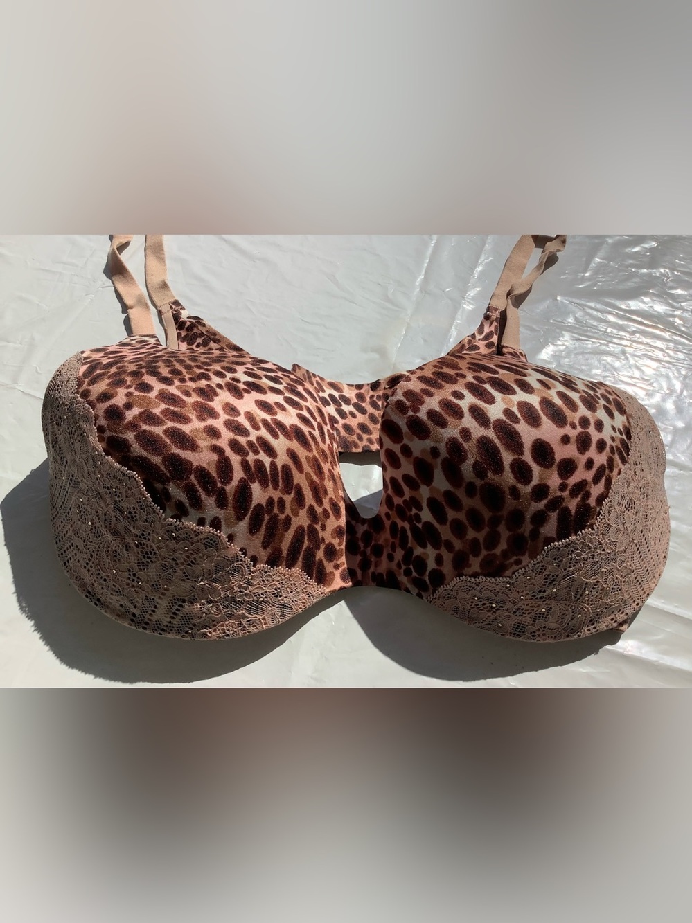 Victoria's Secret Leopard Print Padded Bra - Nude/Brown
